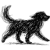Dark griffin silhouette with wings