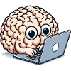 Brain on laptop