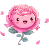 Kuschelige Rosa Rose Cartoon