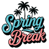 Spring Break Palmen Retro Urlaub Party