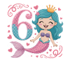 Mermaid 6th Birthday 6 Years