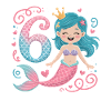Mermaid 6th Birthday 6 Years