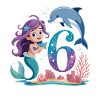 Mermaid 6th Birthday 6 Years