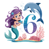 Mermaid 6th Birthday 6 Years