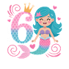 Mermaid 6th Birthday 6 Years