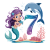 Mermaid 7th Birthday 7 Years