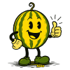 Happy Watermelon Cartoon
