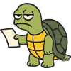 Langsame Schildkröte mit Papier
