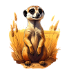 Ein Erdmännchen in der Savanne