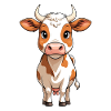 Cow Caricature: Cute and Brave