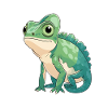 Little Chameleon Motif – Green Cartoon