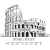 Colosseum of Rome sketch black white