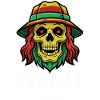 Crâne Rastafari au chapeau reggae