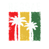 Reggae Palmen im Rasta-Farbblock