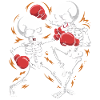 Boxing skeletons in bone rhythm