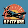 Spitfire Retro Aviation Print