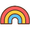 Bright retro rainbow