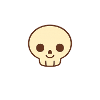 Kawaii Skull Beige Smile