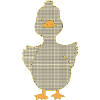 Checkered duck with yellow beak