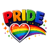 Pride Rainbow Heart Emblem