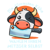 Kuh mit Messer Metzger-Wahl