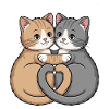 Cat Couple Heart