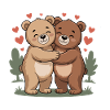 Bear Couple Heart