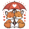 Fuchs Comic Paar Liebe