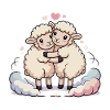 Sheep Couple Heart