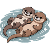 Cute Otter Couple