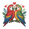Parrots Couple Birds