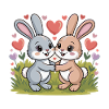 Bunny Couple Love Easter In Love