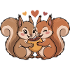 Squirrel Couple Love Valentine's Day