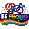 Be Proud Rainbow Pride Emblem
