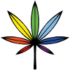 Cannabis / Marijuana / Hemp (Outline / Rainbow)