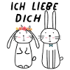 I love you cute bunny couple