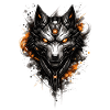 Cyber Wolf – Dark Power Animal Motif