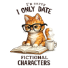 I only date fictional characters – reading cat with