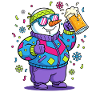 Party-Schneemann mit Bier & Sonnenbrille Fasching