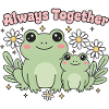 Always Together: Cute Frogs & Flowers Design