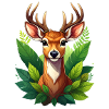 Ein Reh oder Hirsch im Wald