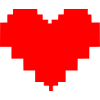 Red Pixel Heart Retro Love Gaming