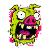 Visage de cochon zombie