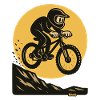 Biker Sprung über Felsen