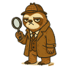 Detective sloth in trench coat