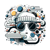 Clouds icon with sunglasses