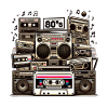Cassette Era Boombox Collage