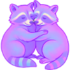 Neon Cuddly Raccoons Duo