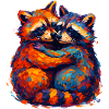Glowing raccoon duo