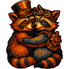 Steampunk Raccoon Cuddle